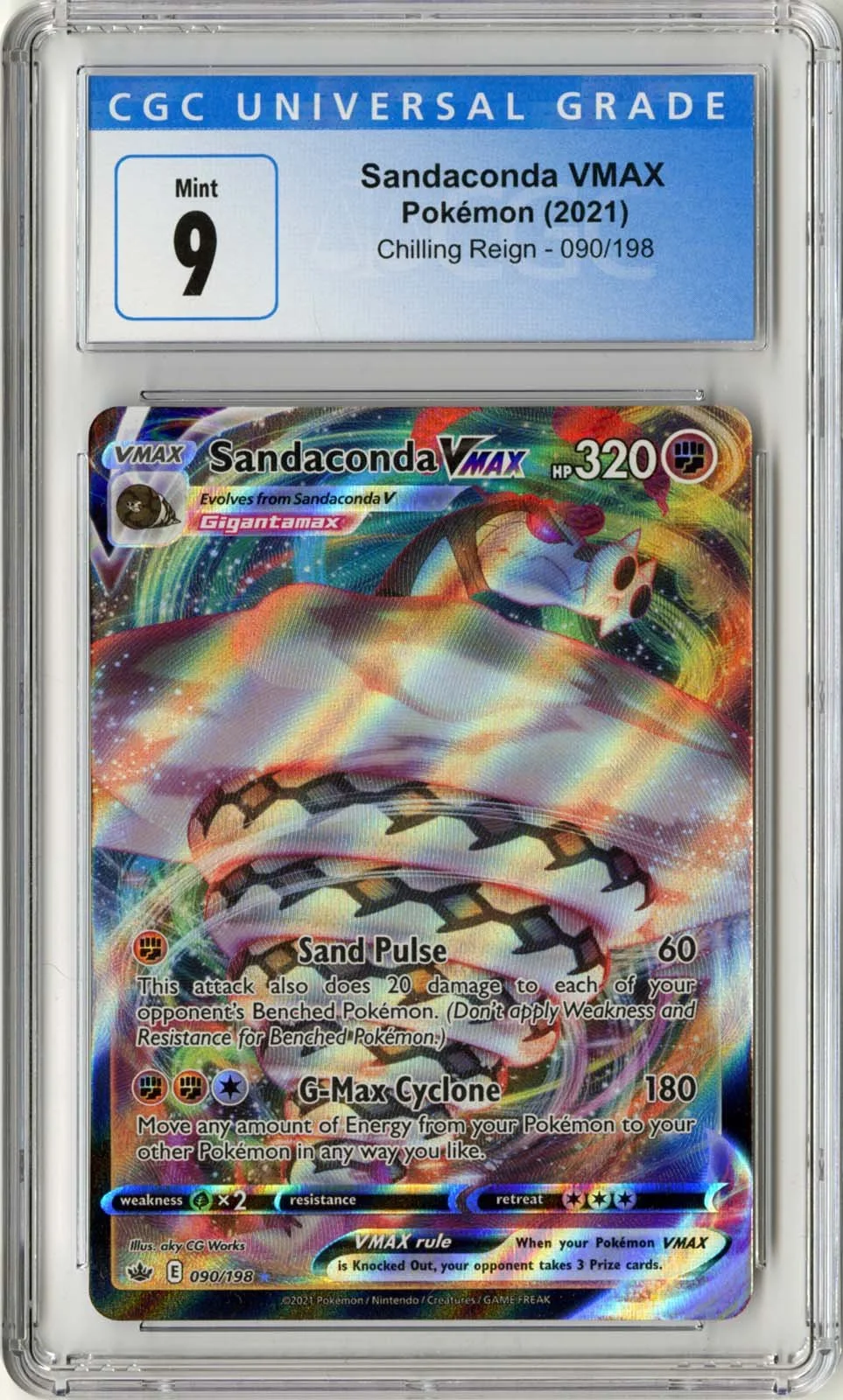 Sandaconda VMAX 2021 Pokémon Chilling Reign 90/198 CGC 9 — Stone